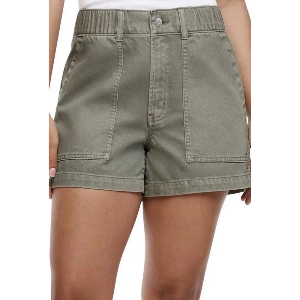 NWT Gap Womens XXL Elastic Waist Twill Short Olive Green Cotton Lyocell Gorpcore